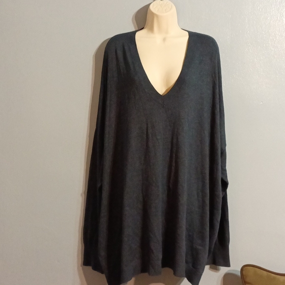 DG2 by Diane Gilman women's 3XL charcoal gray light weight sweater - Picture 3 of 17